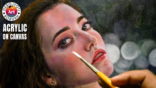 RENDERING FAIR SKIN TONE WITH ACRYLIC | PORTRAIT PAINTING OF A GIRL ON CANVAS BY DEBOJYOTI BORUAH