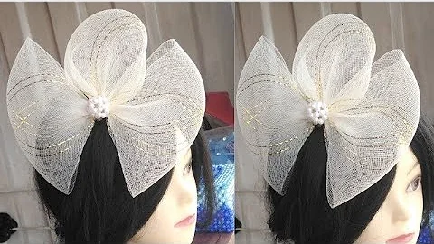 How to make a bow design fascinator for beginners // DIY crinoline fascinator