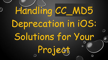 Handling CC_MD5 Deprecation in iOS: Solutions for Your Project