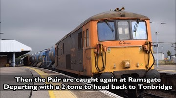 GBRf 73213 + 73119 RHTT with tones Working 3W74 Tonbridge - Tonbridge 15/10/16