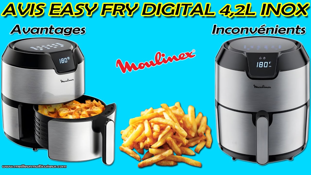 ⭐ Avis Moulinex Easy Fry Digital EZ401D10 Mini Friteuse sans huile Inox  8-en-1 pour 3 à 4 personnes 