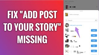 How To Fix Add Post To Your Story Missing & Not Showing Up Problem On Instagram