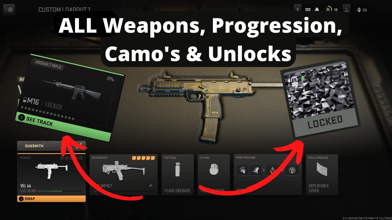 Call of Duty MW2: ALL Weapons, Progression, Camo's & Unlocks ...