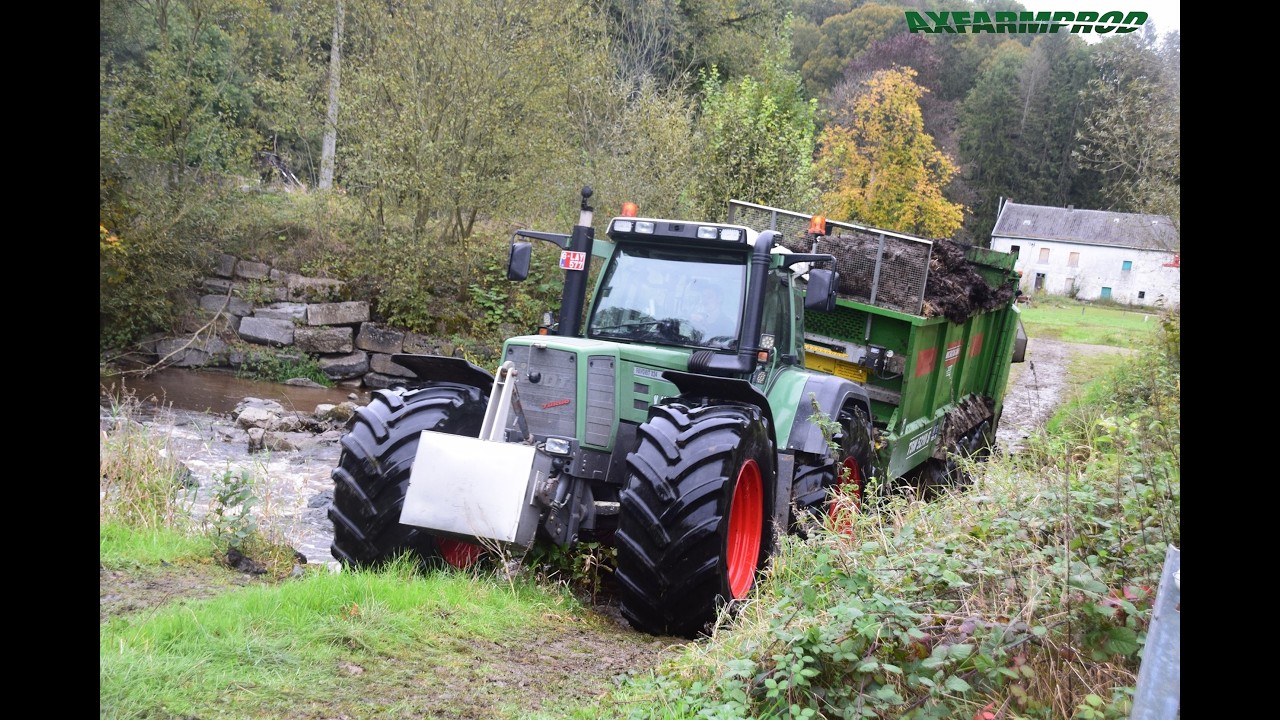 Epandage de fumier en Fendt Favorit 824 & 926 + Bergmann  - X.Schoonbroodt