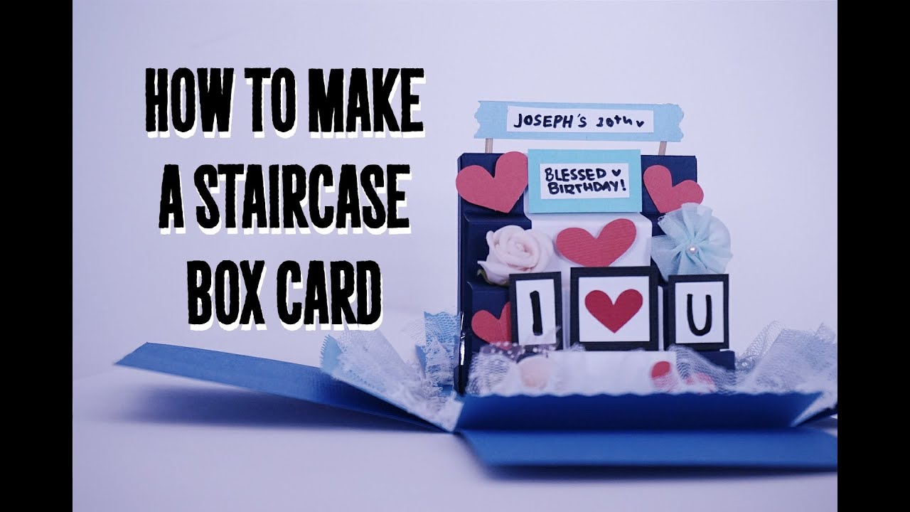 How to make a staircase explosion box card tutorial