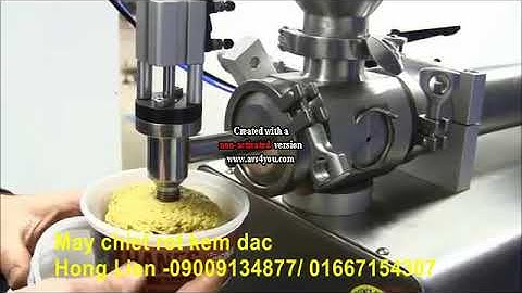 máy chiết rót bơ đậu phộng, máy chiết rót kem body, máy chiết rót sa tế, tương ớt, cao đặc