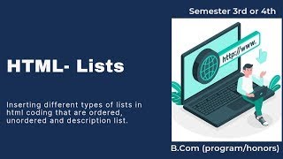 #Lecture7 HTML BEGINNERS ｜｜ List ｜｜ ordered and unordered list #coding #htmltutorial #ecommerce