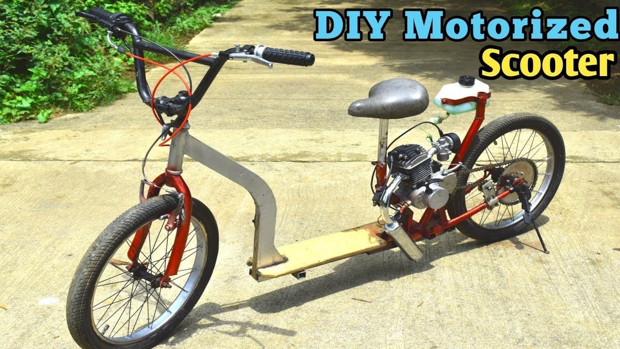 DIY 2-Takt 80cc Motor Motor Push Bike Gemotoriseerde Scooter