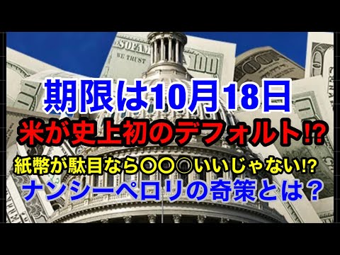 【米デフォルト危機】【債務上限問題の期限は10月18日】N・ペロリの奇策「紙幣がダメなら〇〇●を鋳造すればいいじゃない⁉︎」