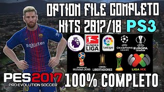 Pes 2017 Option File V3 | Temporada 2018 Para PS3 - Faces, Uniformes, Alineaciones (BLUS)