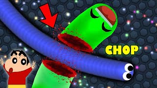 CHOP Became BIGGEST WORM in WORM IO | SLITHER x WORM MATE with SHINCHAN