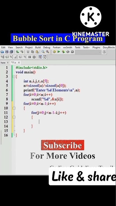 bubble sorting in c programming #sorting - YouTube