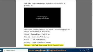 Fix "Error loading player: No playable sources found" on Windows 10