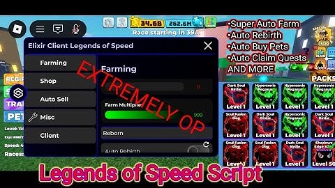 Legends Of Speed Script Super OP (Roblox)