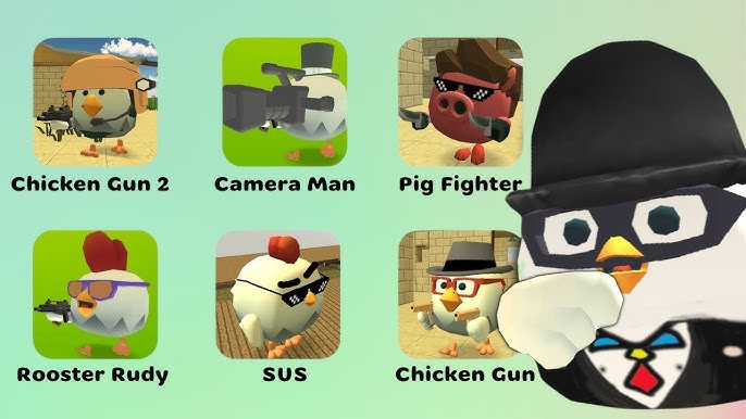 Chicken gun vs chicken gun private server vs rooster Rudy 😂 