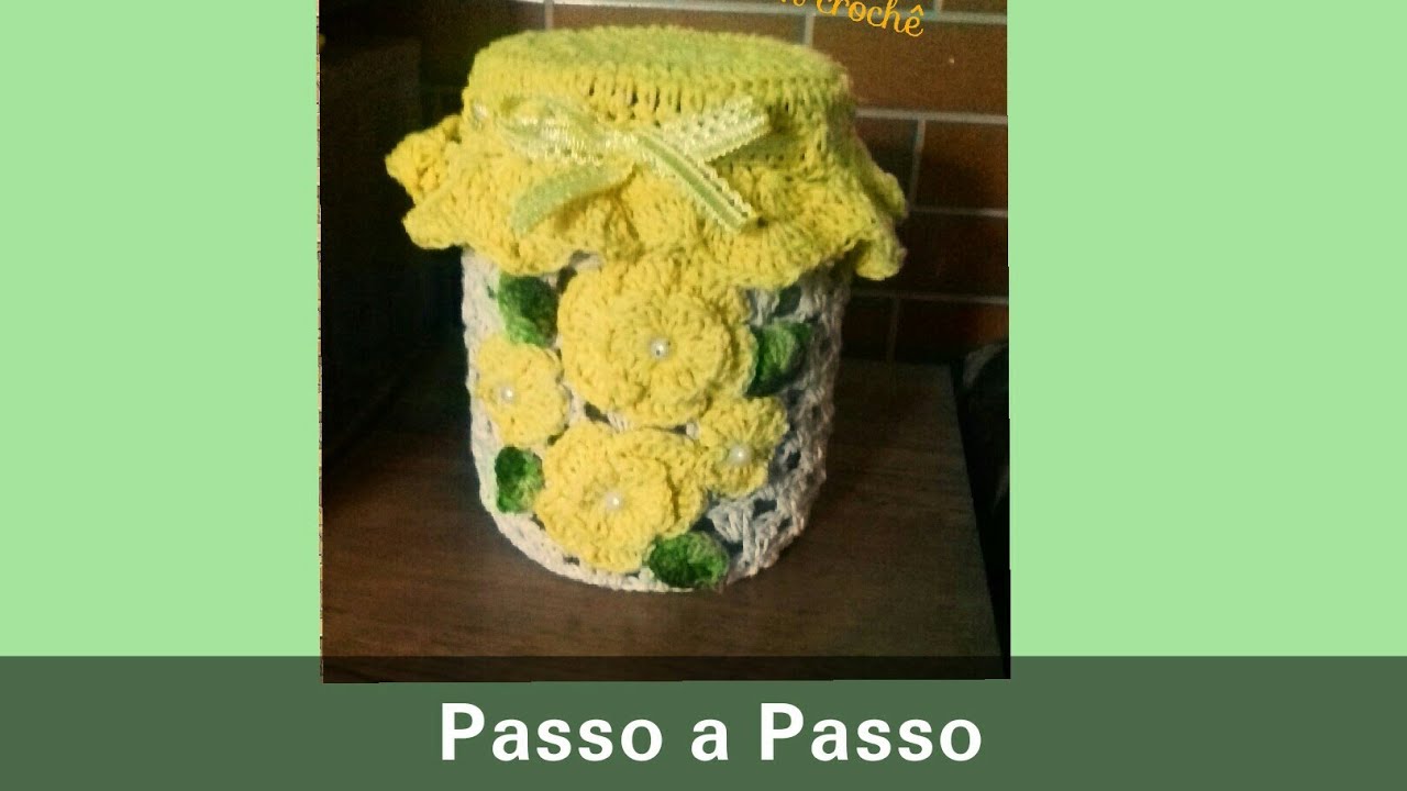 Capa para pote em crochê
