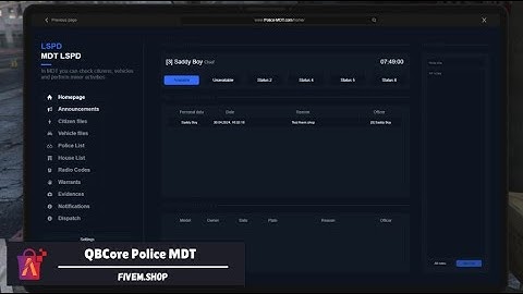 FiveM Police MDT | FiveM Police MDT Script #fivem #script #qbcore #mdt