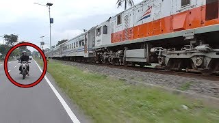 NGEBUT !!! | Sensasi Balapan vs KERETA API di Jalan Raya Talun, Kabupaten Blitar