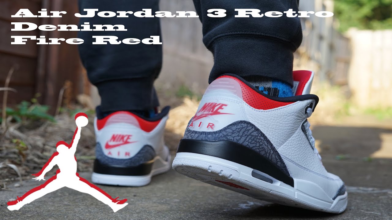 Air Jordan 3 Retro Denim Fire Red Youtube