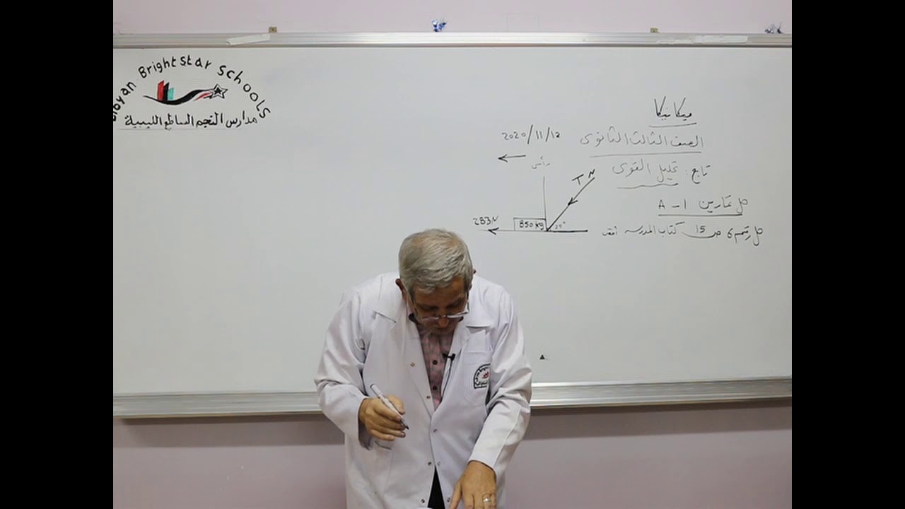 مادة الميكانيكا للصف الثالث الثانوي العلمي /   تابع درس تحليل القوى