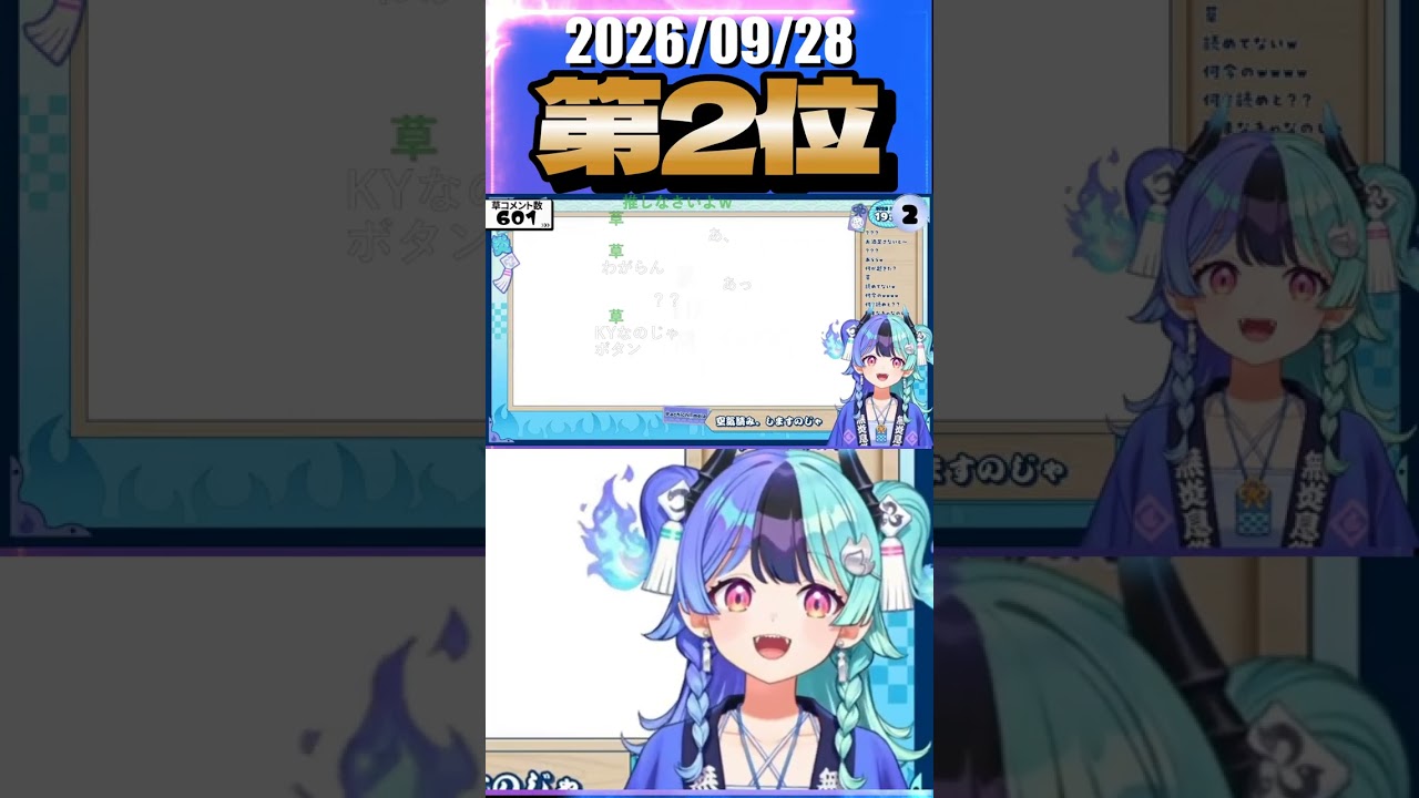 9/28 草コメント数ランキング第2位 #熱千めら 0時間17分ごろ