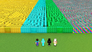ALL BLOCK INFINITY MAZE CHALLENGE! Minecraft NOOB vs PRO vs HACKER vs GOD! 100% TROLLING HARD LONG