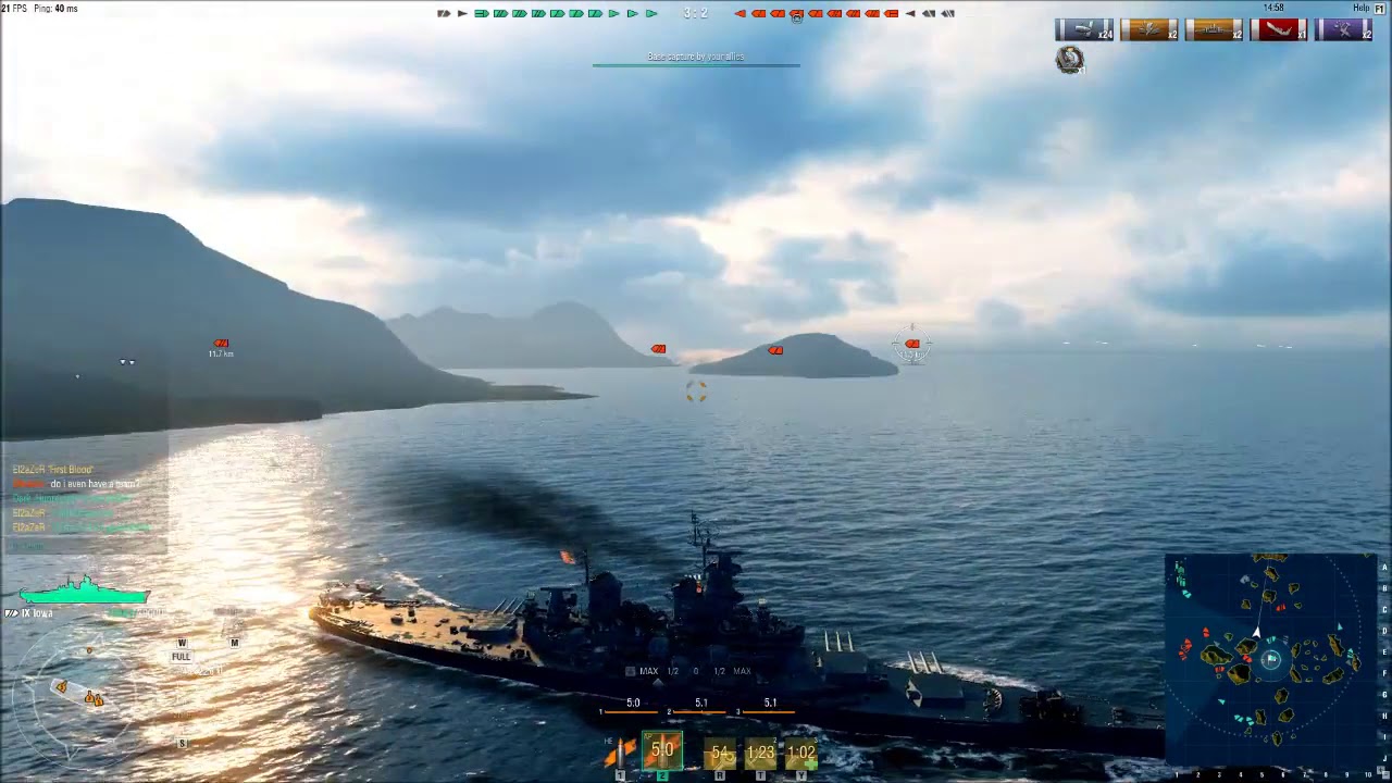 WoWs Nostalgia Iowa CBT Gameplay YouTube