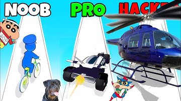 NOOB VS PRO VS HACKER VS GOD IN SUPER CAR 3D WITH SHINCHAN & CHOP