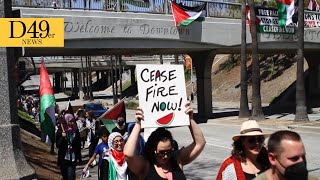 Protestors gather in Fullerton to rally for Palestine