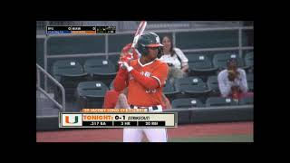 Jacoby Long -Outfield-Miami Hurricanes vs BYU Baseball 5-3-24