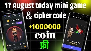 17th August today cipher code & mini game puzzle solved in Hamstér Kombat