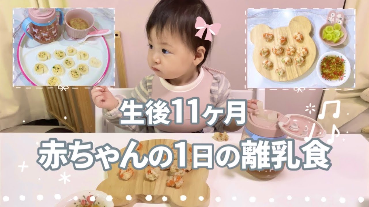 ご飯ルーティン 赤ちゃんの1日の離乳食 朝昼おやつ夜 生後11ヶ月 Youtube