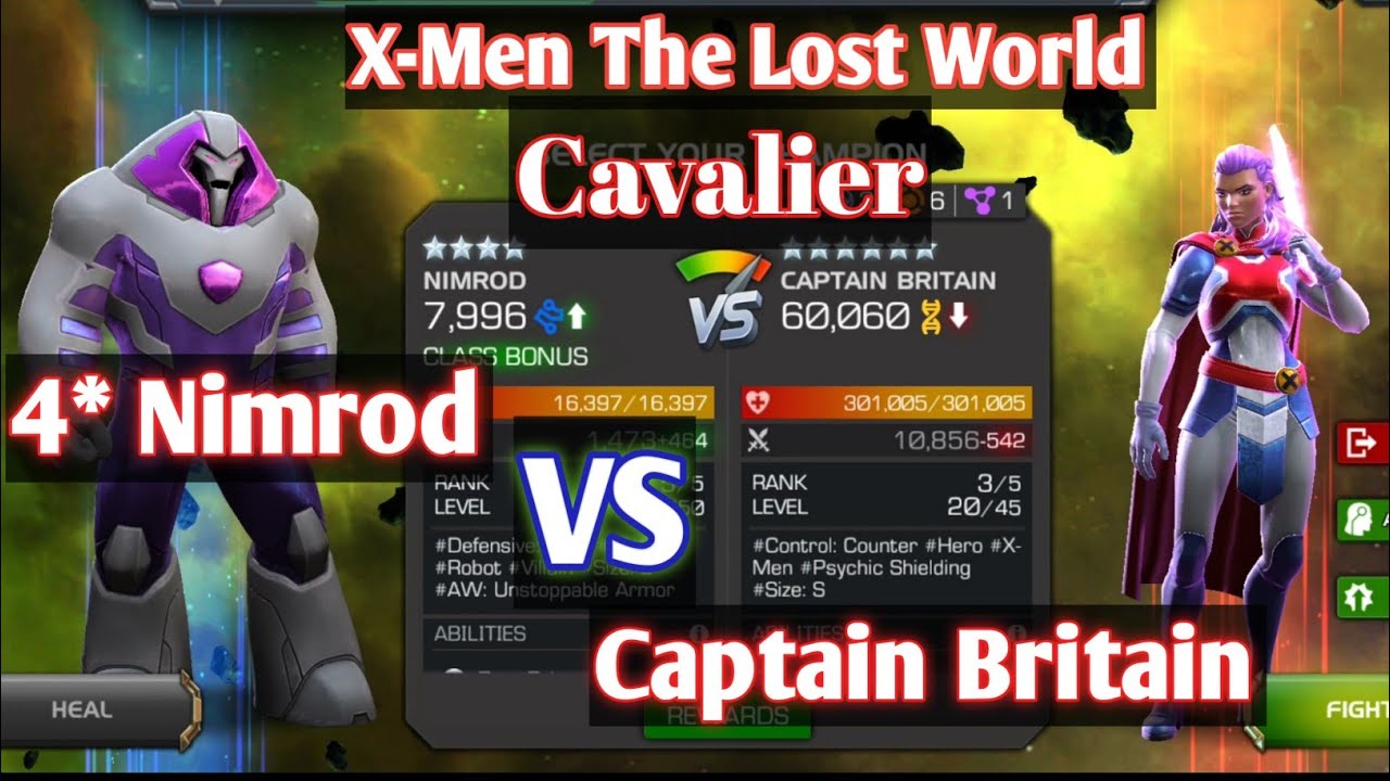 Nimrod is the best counter for Captain Britain / Cavalier,  Uncollected/ MCOC