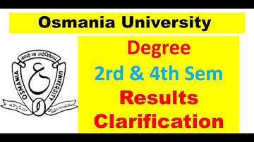 OU DEGREE 2nd & 4th Sem Results Clarification || OU UPDATES.COM