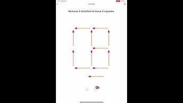 Easy Game - Brain Test Level 287 - Remove 2 matches to leave 2 squares