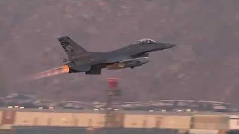 F-16 Full Afterburner Scramble Takeoffs