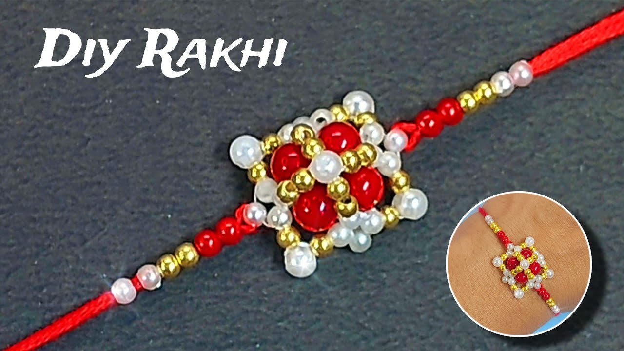 Homemade Raki Designs RAKHI DESIGN WITH BEADS #028 | DIY RAKHI DESIGN | HANDMADE RAKHI IDEAS ...