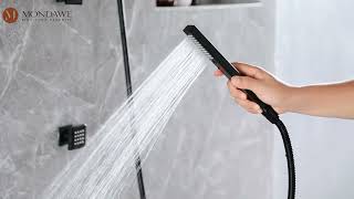 Mondawe Luxury 4 Way Thermostatic Shower System with LED and Music Player