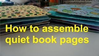 How to assemble quiet book pages