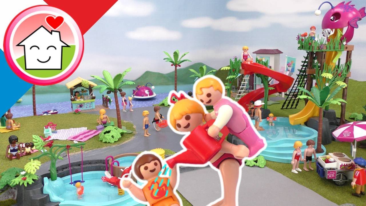 Playmobil en francais Une journée dans le nouveau parc du lac - Famille Hauser