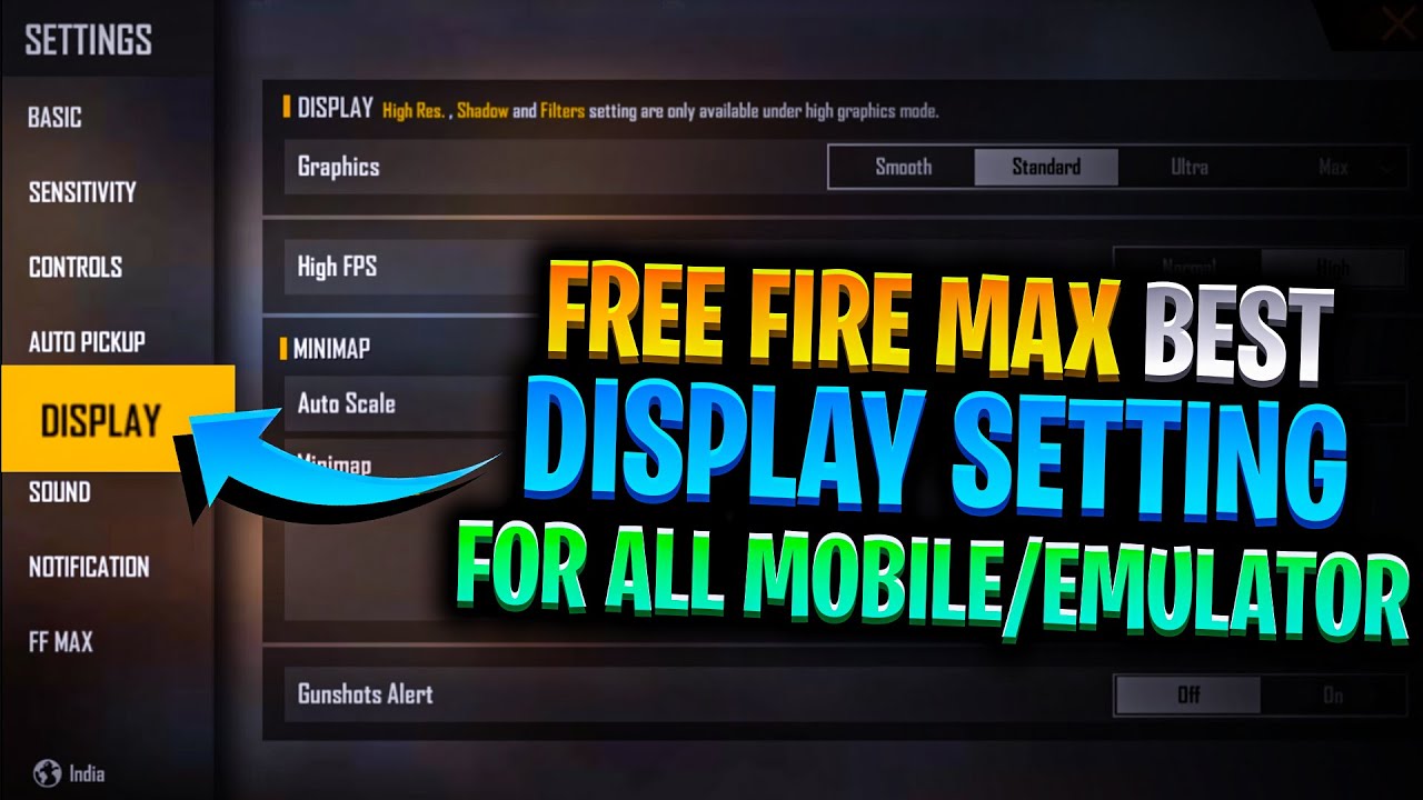 Free fire max best display setting for ram | Free fire max no lag best ...