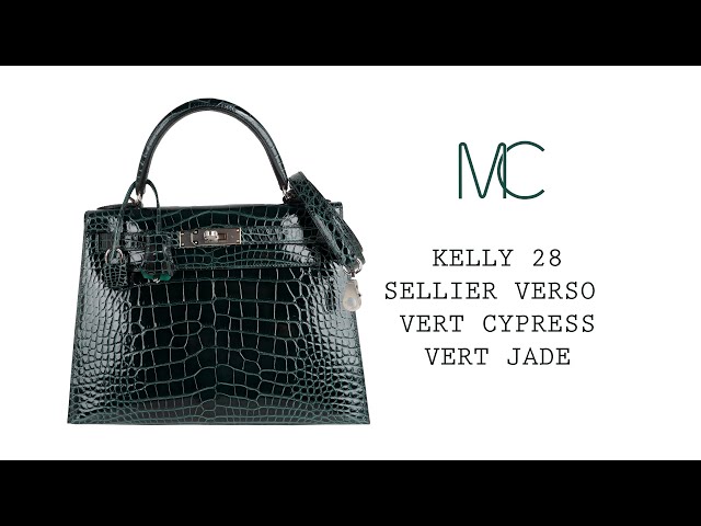 Hermes Kelly 25 K25 Unboxing from The Real Real in Vert Cypres