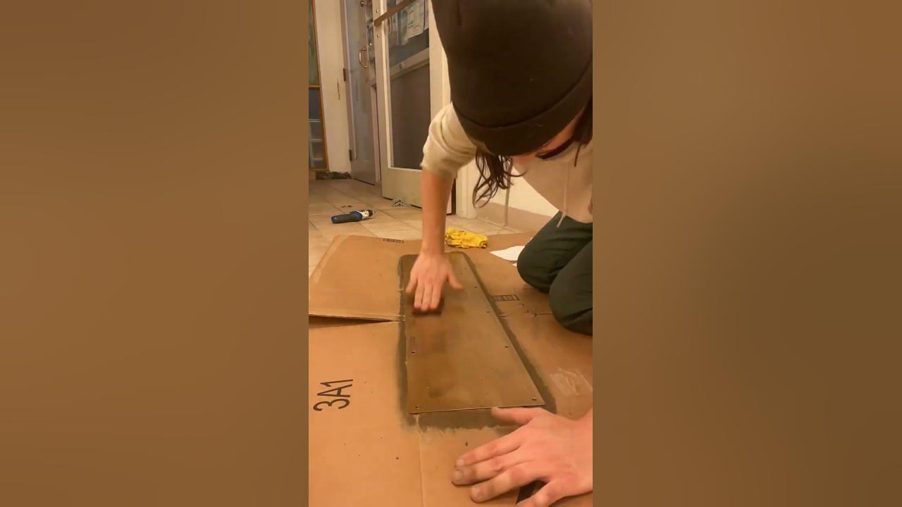 Polishing a brass kick plate YouTube