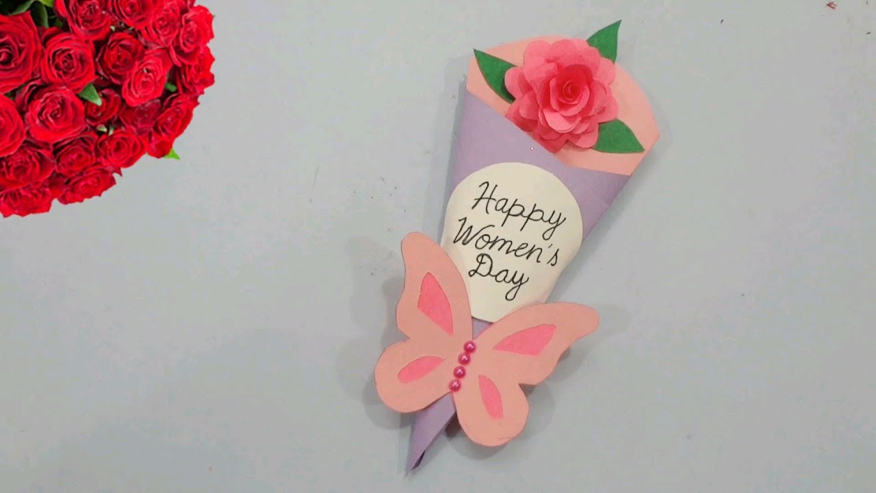 Women's day greeting card / women's day gift / women's day card idea / DIY  womens day special card 
