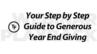STEP BY STEP GUIDE TO GENEROUS YEAR END GIVING // Sep 20' Webinar (appeal, financial goal, strategy)