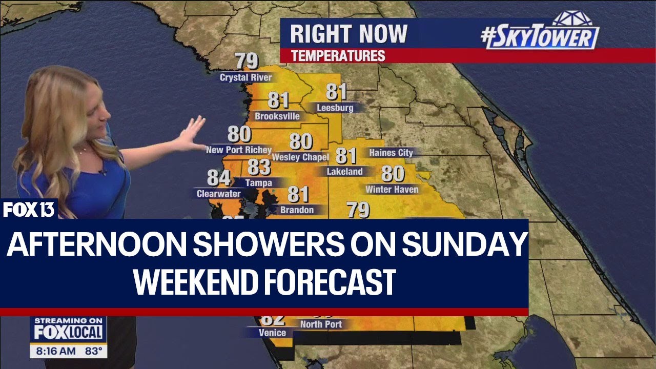 Tampa weather: Afternoon showers on Sunday - YouTube