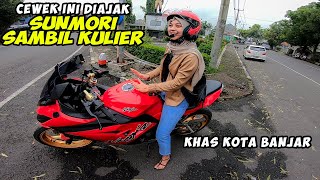 CEWEK INI DIBAWA SUNMORI NINJA 250 FI SAMBIL KULINER SUASANA BULAK SAWAH LANGENSARI KOTA BANJAR