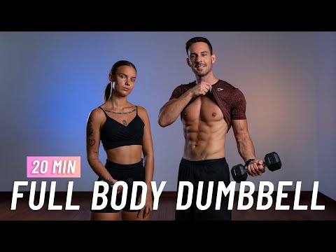 20 MIN FULL BODY DUMBBELL WORKOUT - ALL STANDING - Strength Training At Home (No Repeats)