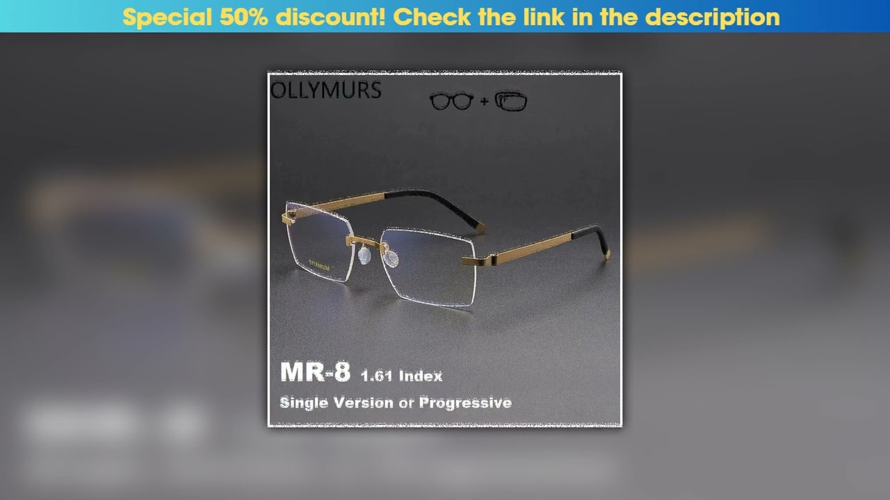 Limited OLLYMURS Rimless Prescription Glasses Men 2025 New Optical Myopia Hyperopia Progressive Eye