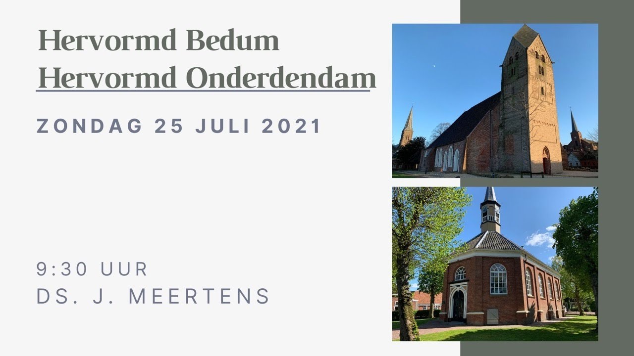 Gezamenlijke ochtenddienst Bedum / Onderdendam met Ds. J. Meertens uit
